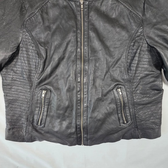 Wilsons Leather Genuine Black Motorcycle Jacket Womens Plus 3X Goth Biker - Picture 7 of 16